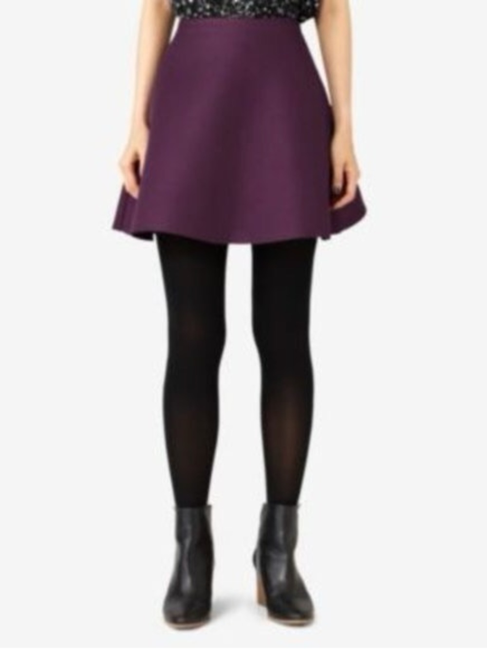 Saturday Kate Spade Plum Scuba Mesh Neoprene Circle Skater Skirt Size 8 - Picture 9 of 9